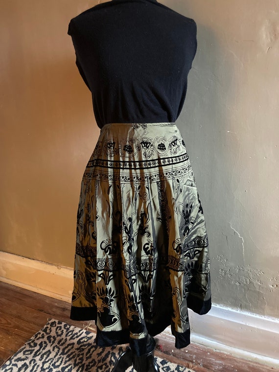 Velvet Print Skirt