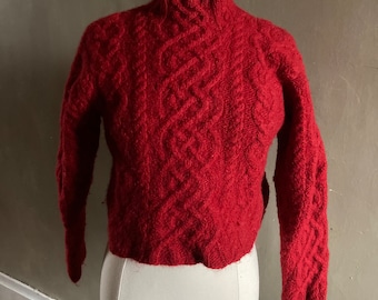 Red Knit Wool Sweater