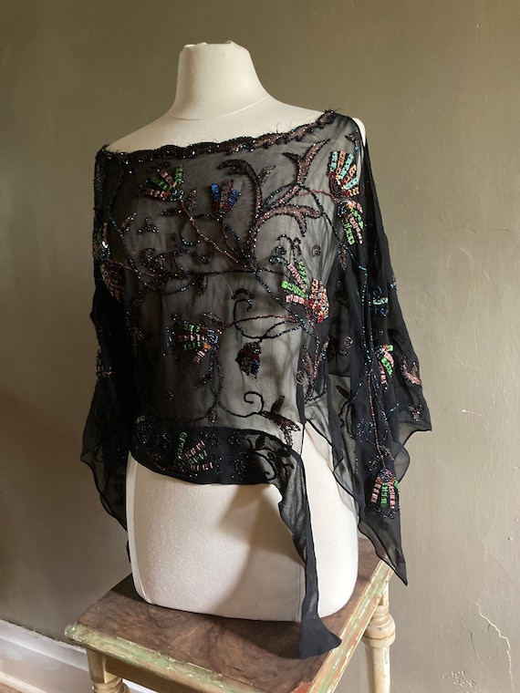Cachè Embroidered Shawl Top - image 2