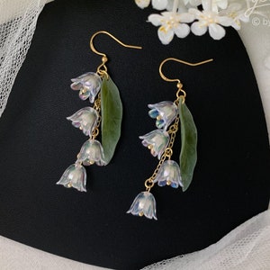Lily of the Valley Earrings - lily flower dangle earrings - Unique Gift For Her