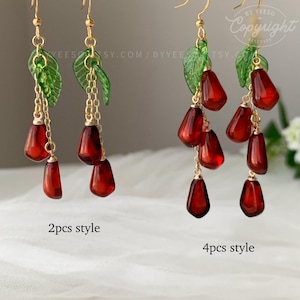 Pomegranate Dangle Earrings: Unique Fruit Persephone Earrings image 5