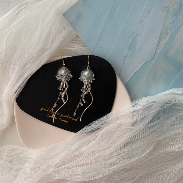 Jellyfish Dangle Earrings - Cute Earrings - Unique Earrings - Beach vibes Earrings