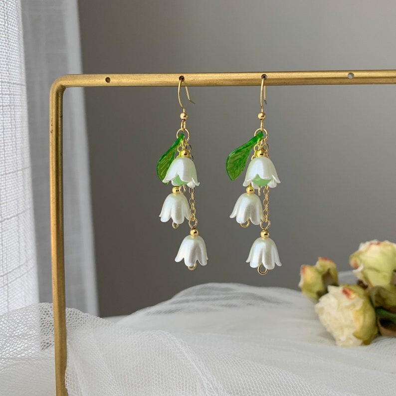 Lily of the Valley Earrings Flower Dangle Earrings Unique Etsy