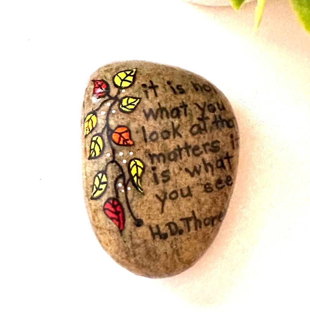Thoreau Quote Cape Cod Painted Rock Positivity Word Rock Etsy