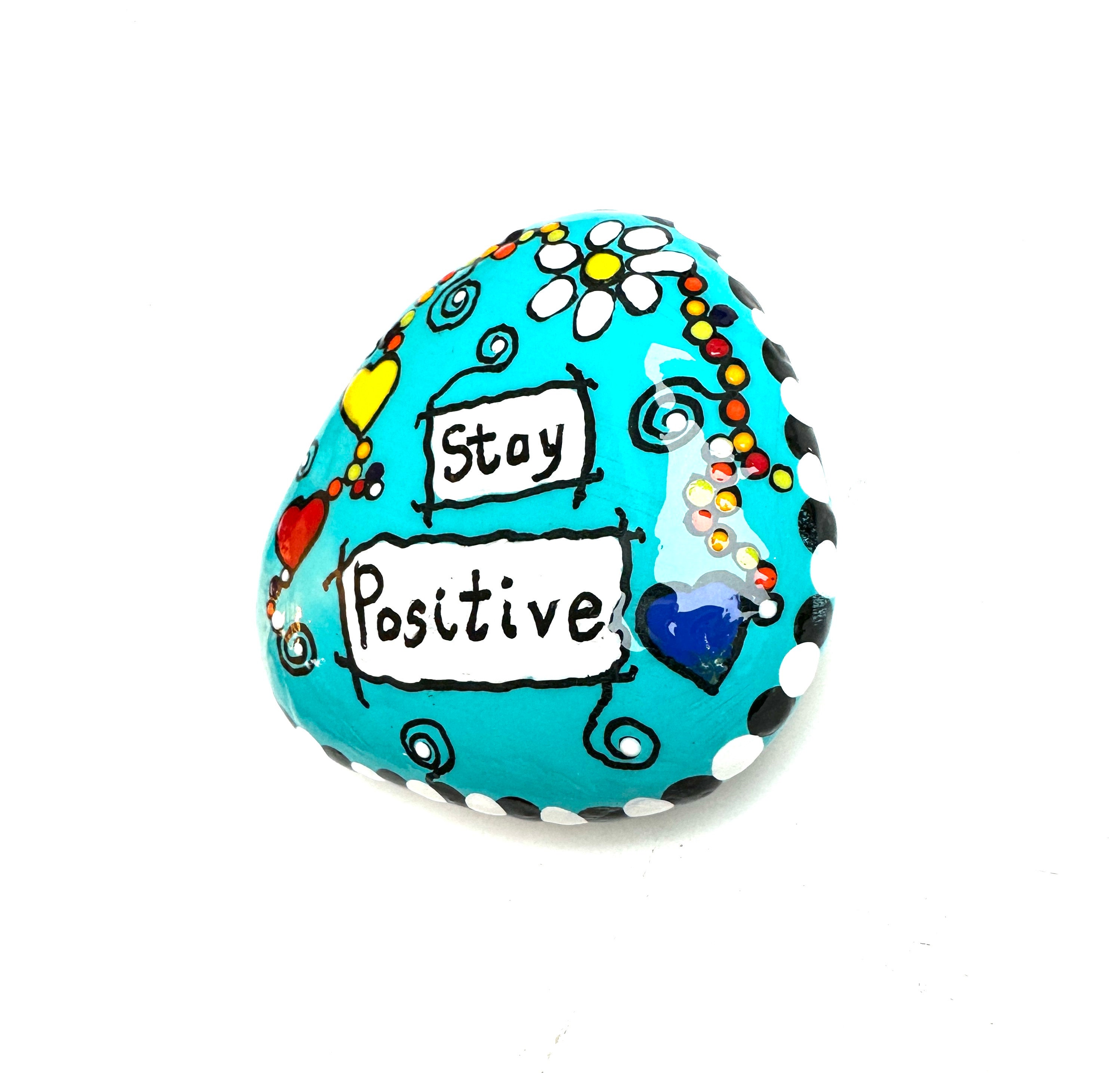 Stay Positive Rock Inspirational Message Word Stone Painted - Etsy