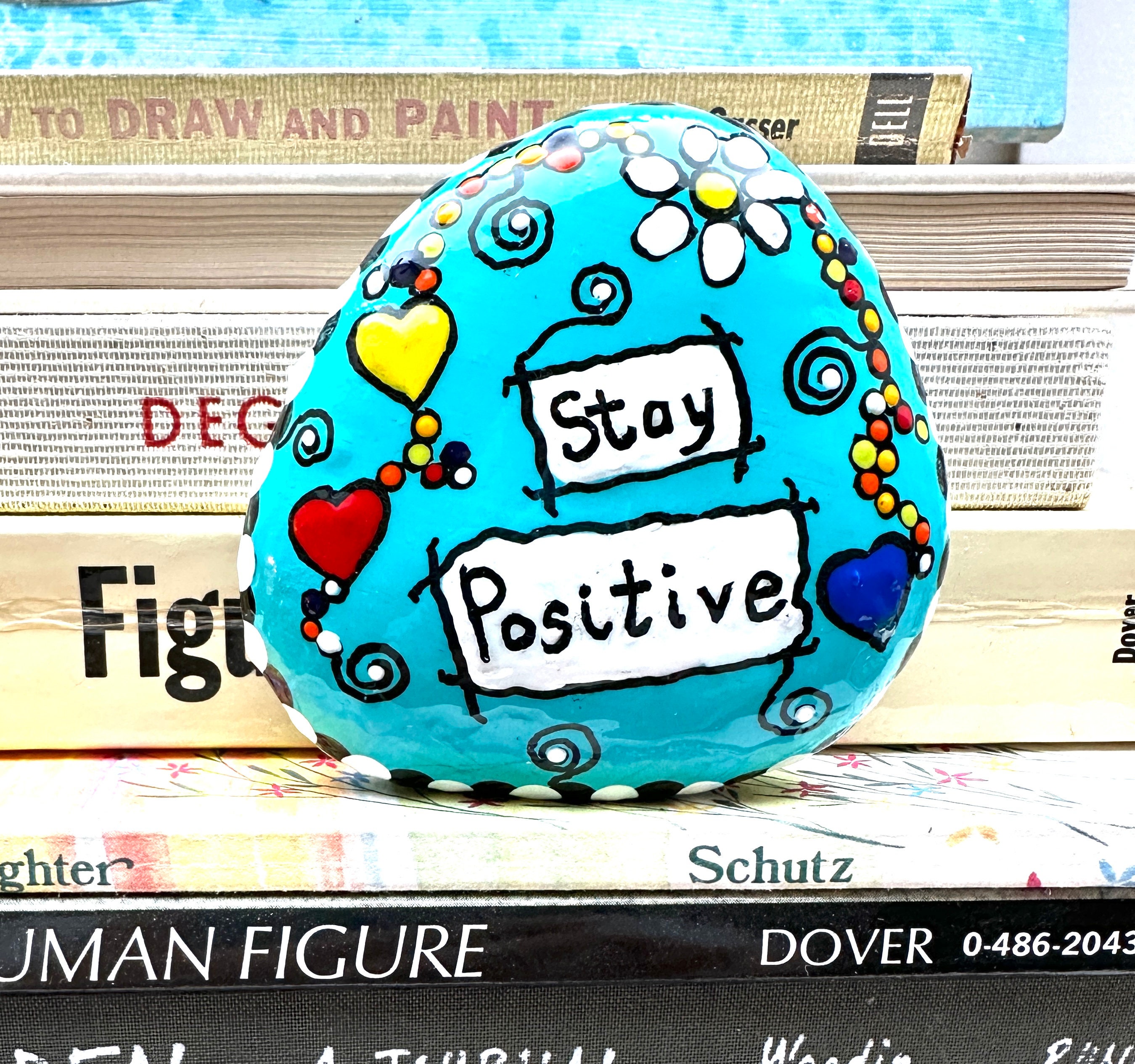 Stay Positive Rock Inspirational Message Word Stone Painted - Etsy