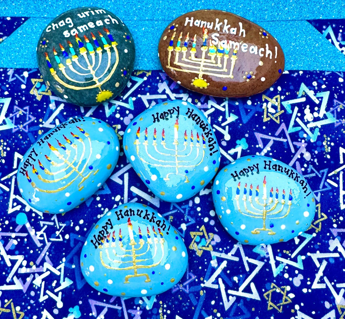 HANUKKAH Rock Gifts, Jewish Holiday Hanukkah, Festival of Lights Rocks ...
