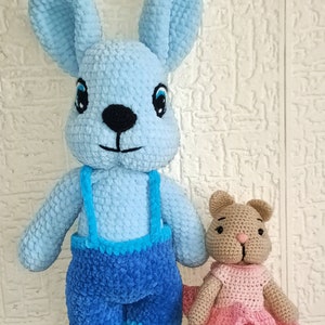 Tutorial in Italian / crochet pattern Duo bunny and kitten
