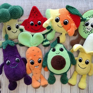 Lustiger Gemüse-/Chenille-Plüsch mit der Amigurumi-Häkeltechnik