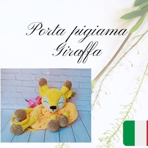 Crochet pattern / Tutorial in english Giraffe pajama bag