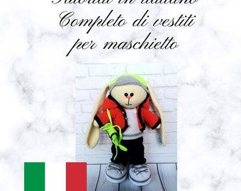Crochet pattern / Tutorial in Italian, complete with baby boy clothes