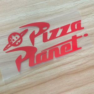 Pizza Planet Vinyl Car Window Decal, Toy Story Laptop Sticker, Pixar Notebook, Skateboard Decal, Tablet Sticker, Pc Decals, Bumper Sticker