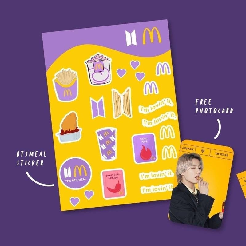 Bts X Mcd Bts Butter Bts Meal Bts Sticker Cartoon Etsy