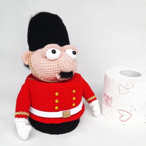 Klorollenhut-Royal Guard-London-Britisch Queen England Kult Amigurumi Toilettenpapierversteck Hutablage Badezimmer