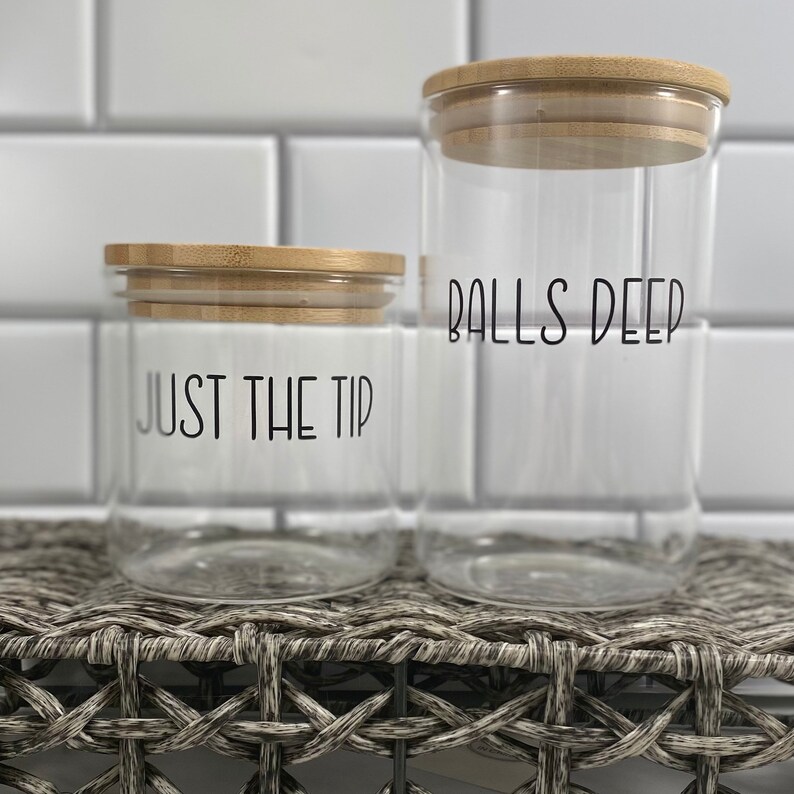Cotton Ball Jar Q Tip Jar Balls Deep Just The Tip Etsy