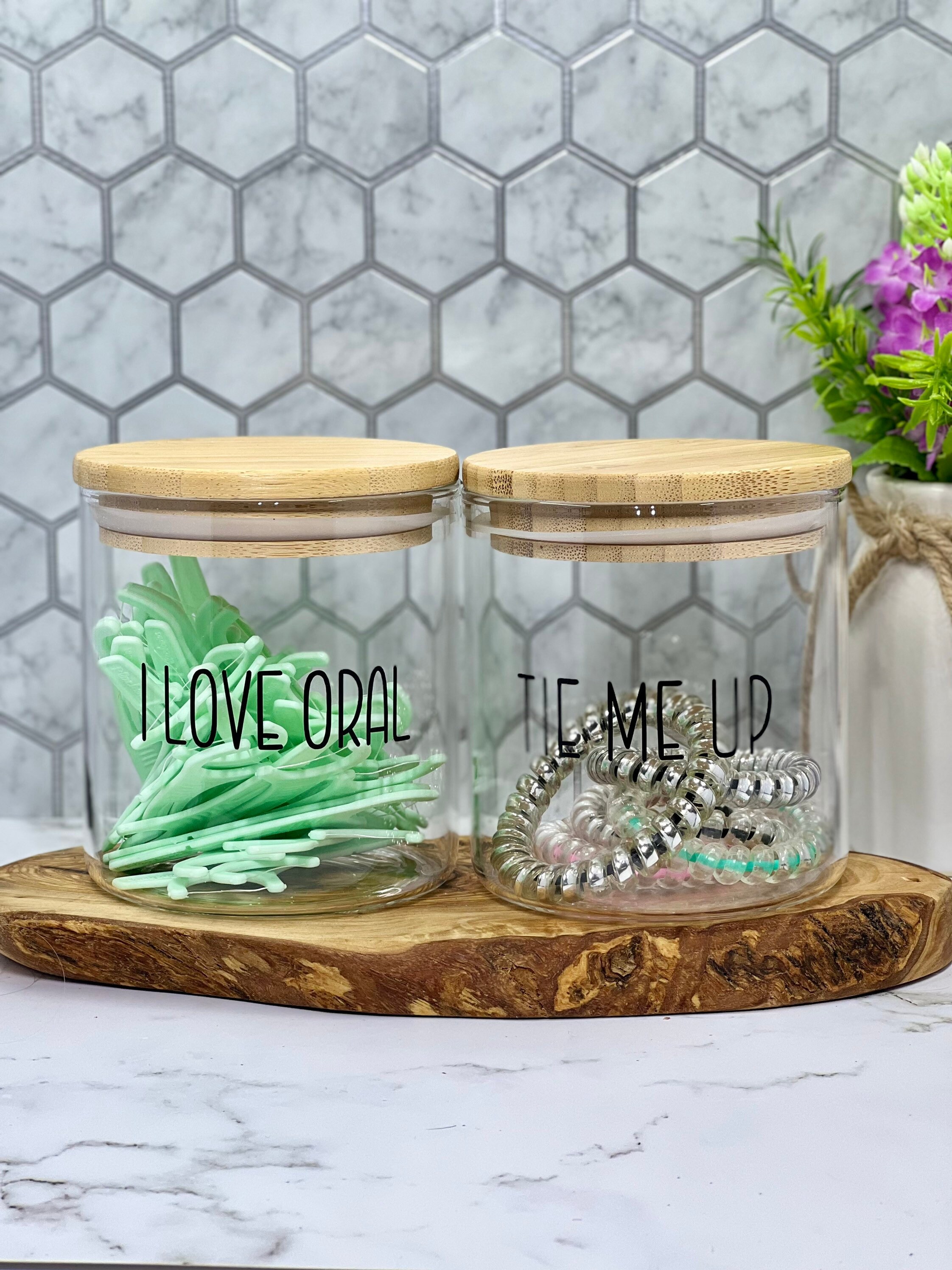 Cotton Ball Jar Qtip Jar Balls Deep Just the Tip Bathroom Etsy Canada