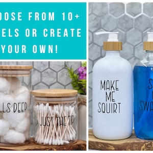 Cotton Ball Jar,  Q-Tip Jar, Balls Deep, Just the Tip, Bathroom Storage, Funny Bathroom Decor, Bathroom Jars, RAE DUNN Inspired