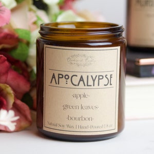 The APOCALYPSE Candle | 100 % Soy Wax | Apple, Green Leaves, Bourbon | Hand Poured |American Horror Story Inspired | Gift | Present