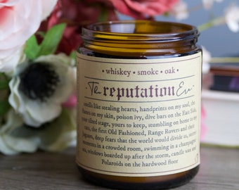 The Rep Era Candle | 100 % Soy Wax | Whiskey, Smoke, Oak  | Hand Poured | Taylor Inspired | Gift | Present