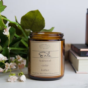 Exile Candle | 100 % Soy Wax | Teakwood, Cedar, Leather  | Hand Poured | Taylor Inspired | Gift | Present | Birthday