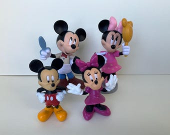 Disney Figurines 2 Mickey Mouse and 2 Minnie Mouse