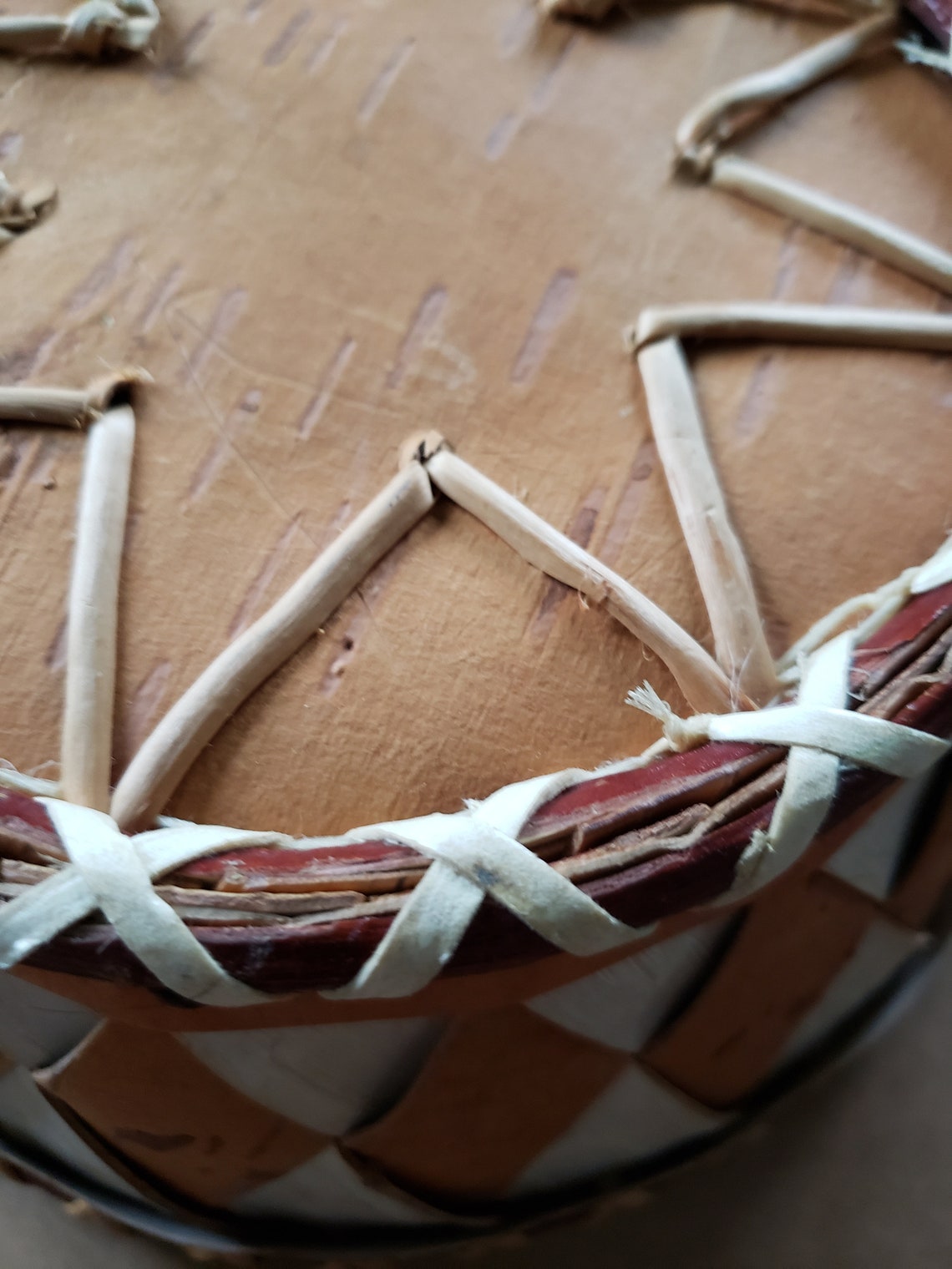 Alaska Native birch bark basket Tray Etsy