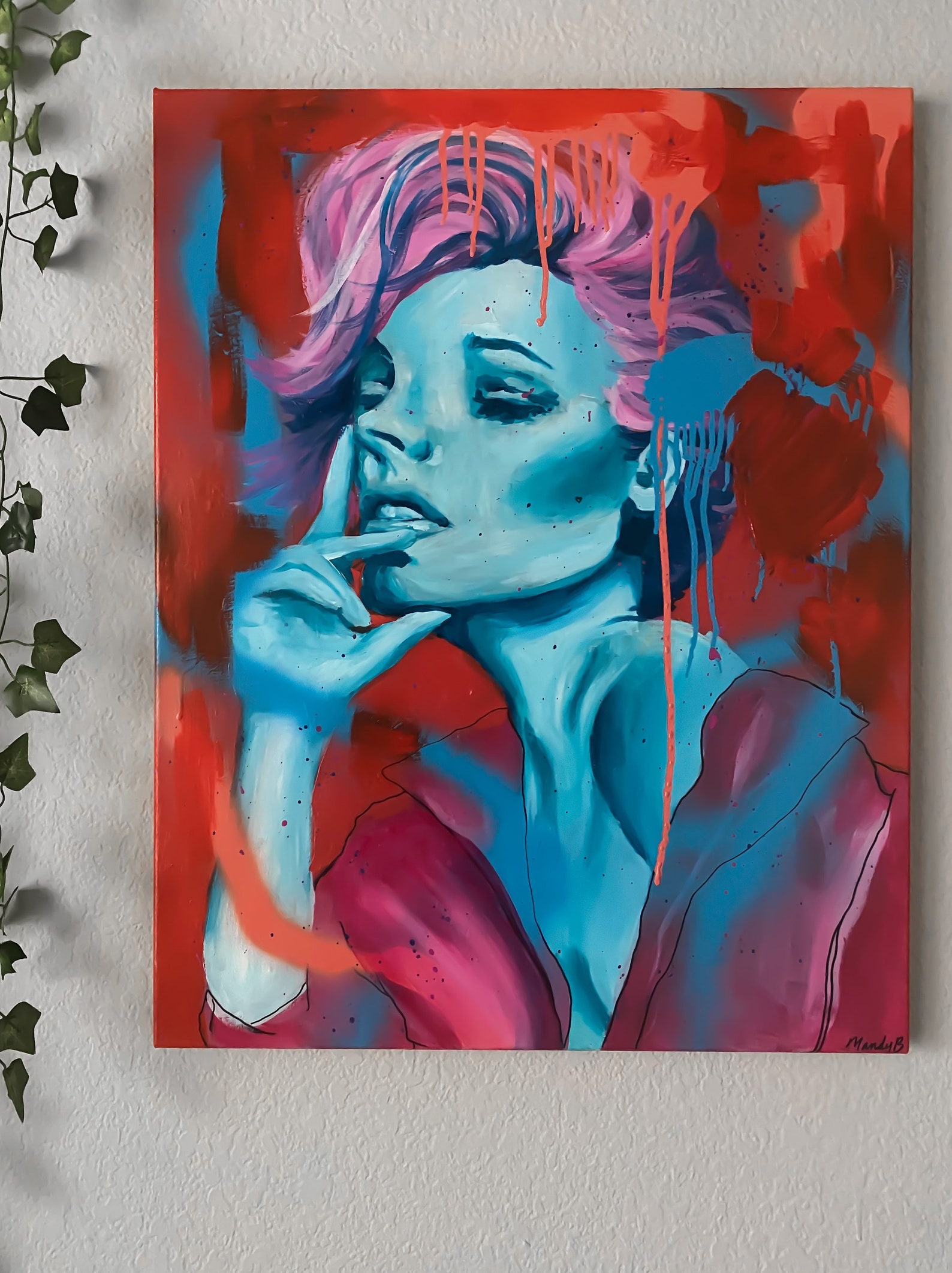 Original Acrylic Painting / Pop Abstract Portrait / 24x30 Etsy