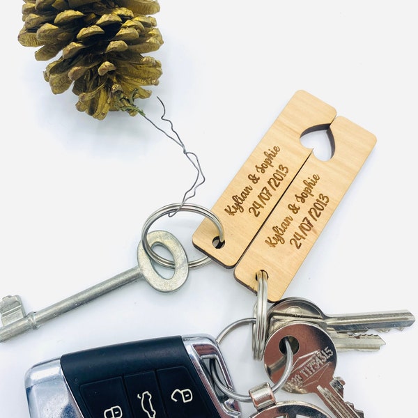 Porte-clés amour, couple personnalisable, maison