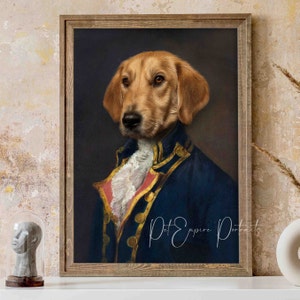 Custom Pet Portrait |  Royal Pet Portrait | Pet Lover Gift | Regal Pet Portrait | Dog Portrait  From Photo