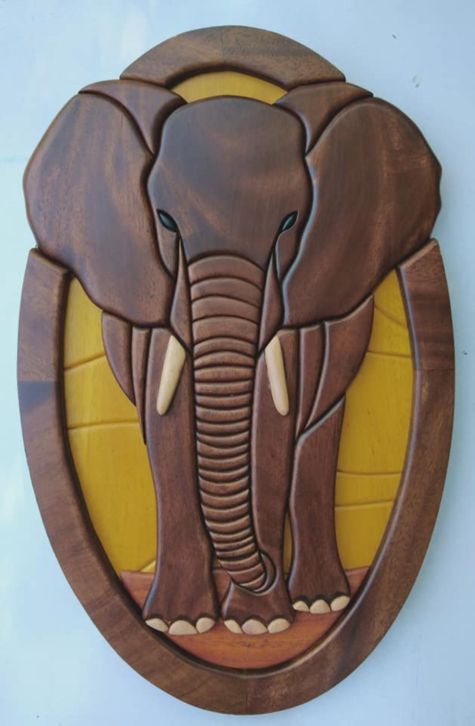 Wood Carving Elephant Wall Hanging Art Home Decor Room Etsy