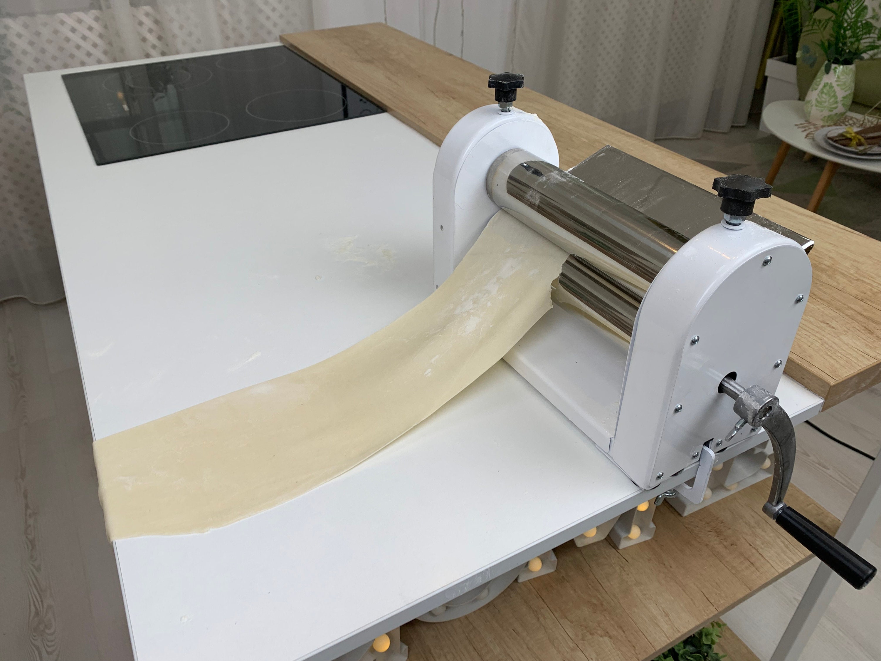 Dough Sheeter Manual 19.7 Inches for Croissant Dough Roller 