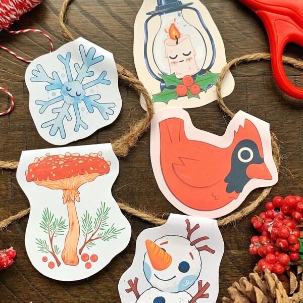 Winter Garland Digital Download | Mushrooms | Cozy | Holiday Decor | DIY Craft