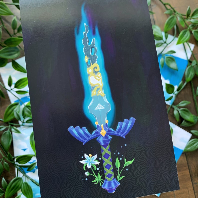 Master Sword Mini Print 4x6.5 BOTW Tears of the Kingdom Etsy