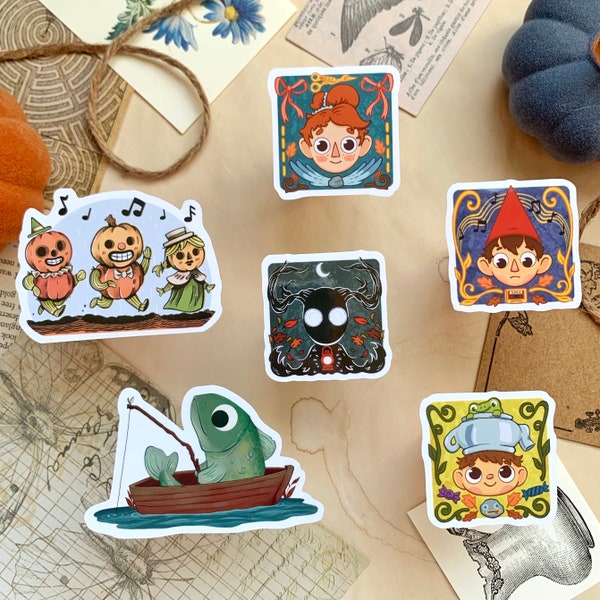 Over the Garden Wall Stickers | OTGW Fanart | Spooky Stickers | Wirt | Greg | Beatrice | The Beast