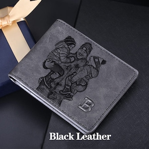 Cartera de cuero personalizada con foto grabada para el día del padre, regalo de cumpleaños, regalo de aniversario, regalos para él imagen 7