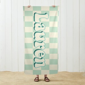 Vintage Style Personalized Name Beach Towel Bath Towel Custom Pool Towel Beach Towel With Custom Name Birthday Vacation Gift
