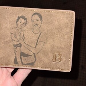 Cartera de cuero personalizada con foto grabada para el día del padre, regalo de cumpleaños, regalo de aniversario, regalos para él imagen 8