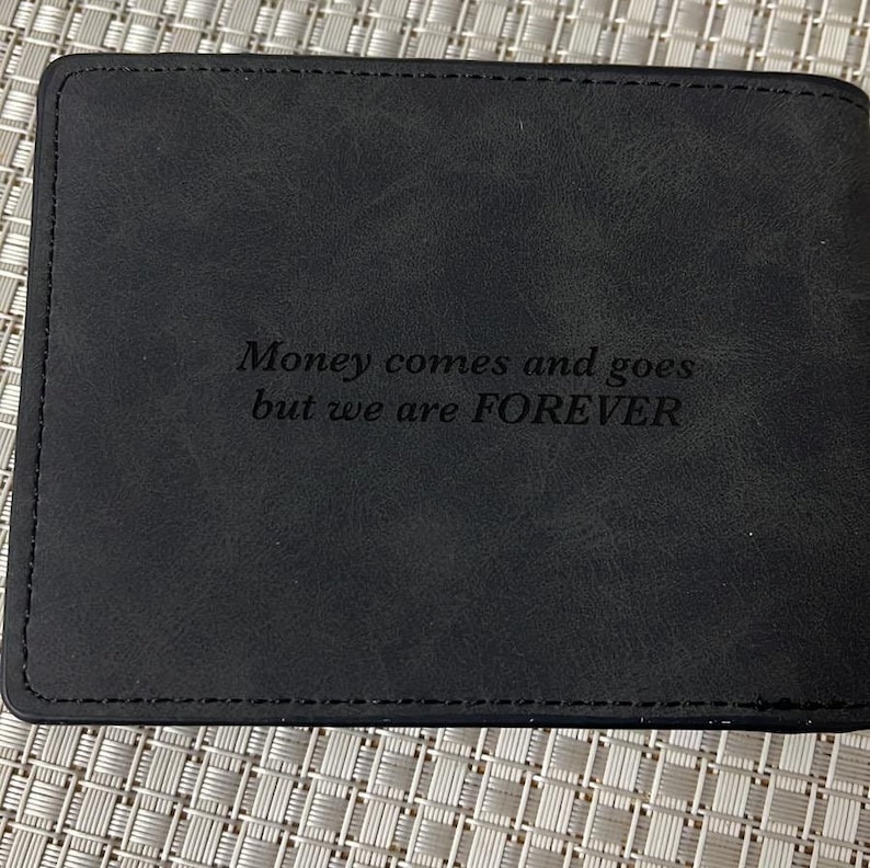 Cartera de cuero personalizada con foto grabada para el día del padre, regalo de cumpleaños, regalo de aniversario, regalos para él imagen 3