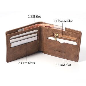 Cartera de cuero personalizada con foto grabada para el día del padre, regalo de cumpleaños, regalo de aniversario, regalos para él imagen 4