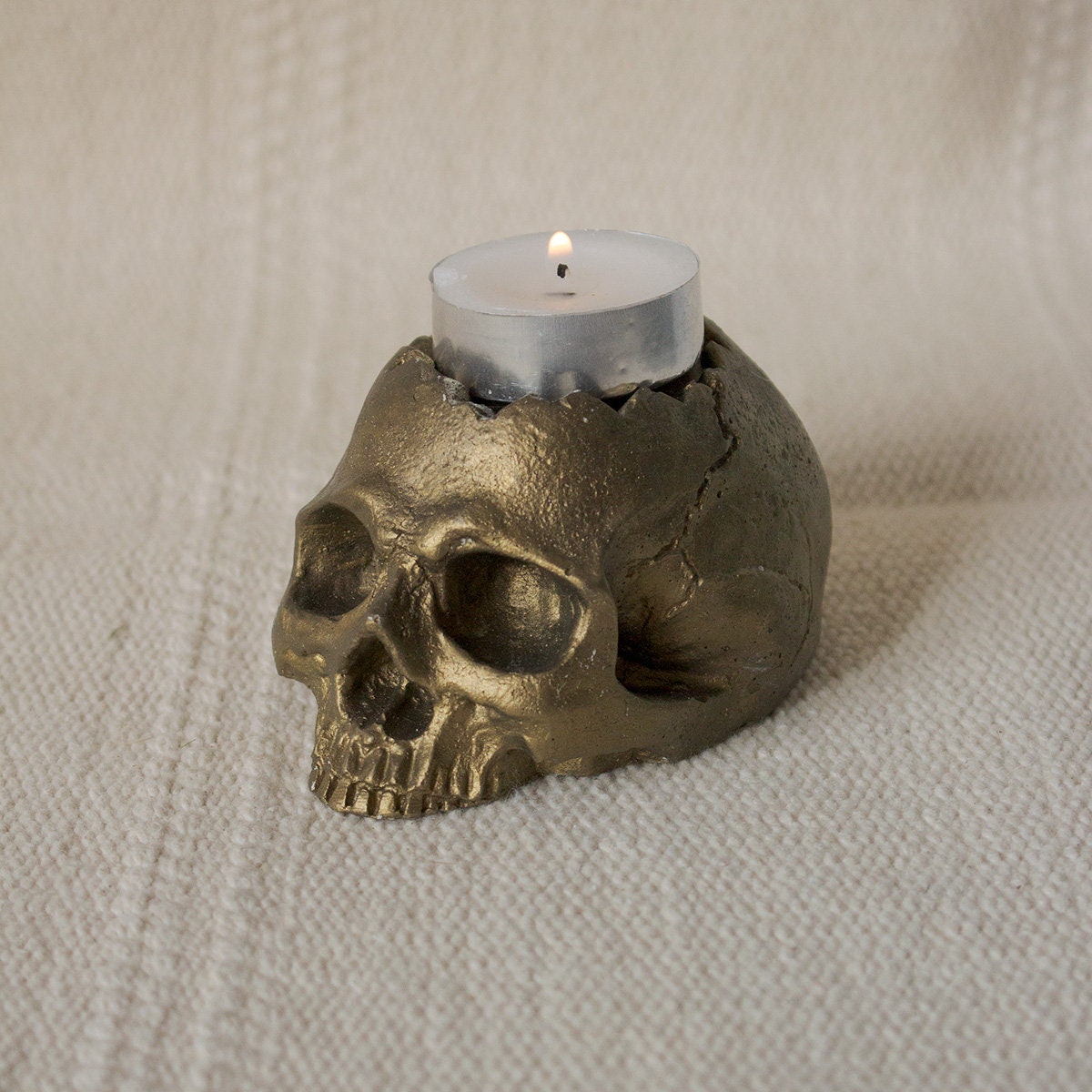 Beaded Skull Candle