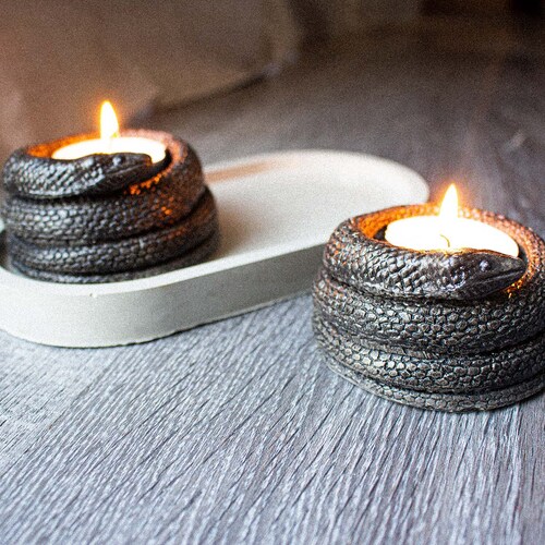 Gothic Snake Tealight Candle Holder, Gothic Decor, Goth Gifts, Punk, Spooky Season, Goth Home, Halloween Decor, Occult, Grunge