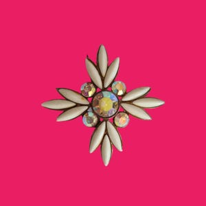 White vintage brooch