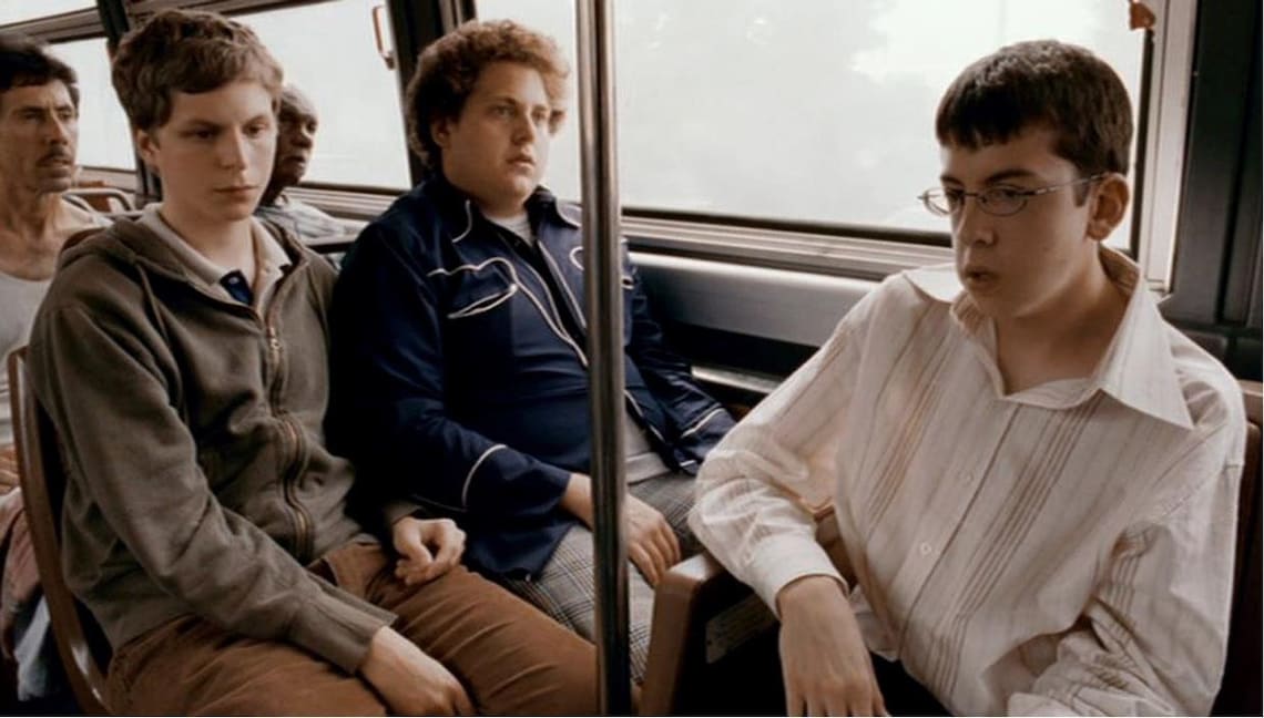 superbad train scene t shirt
