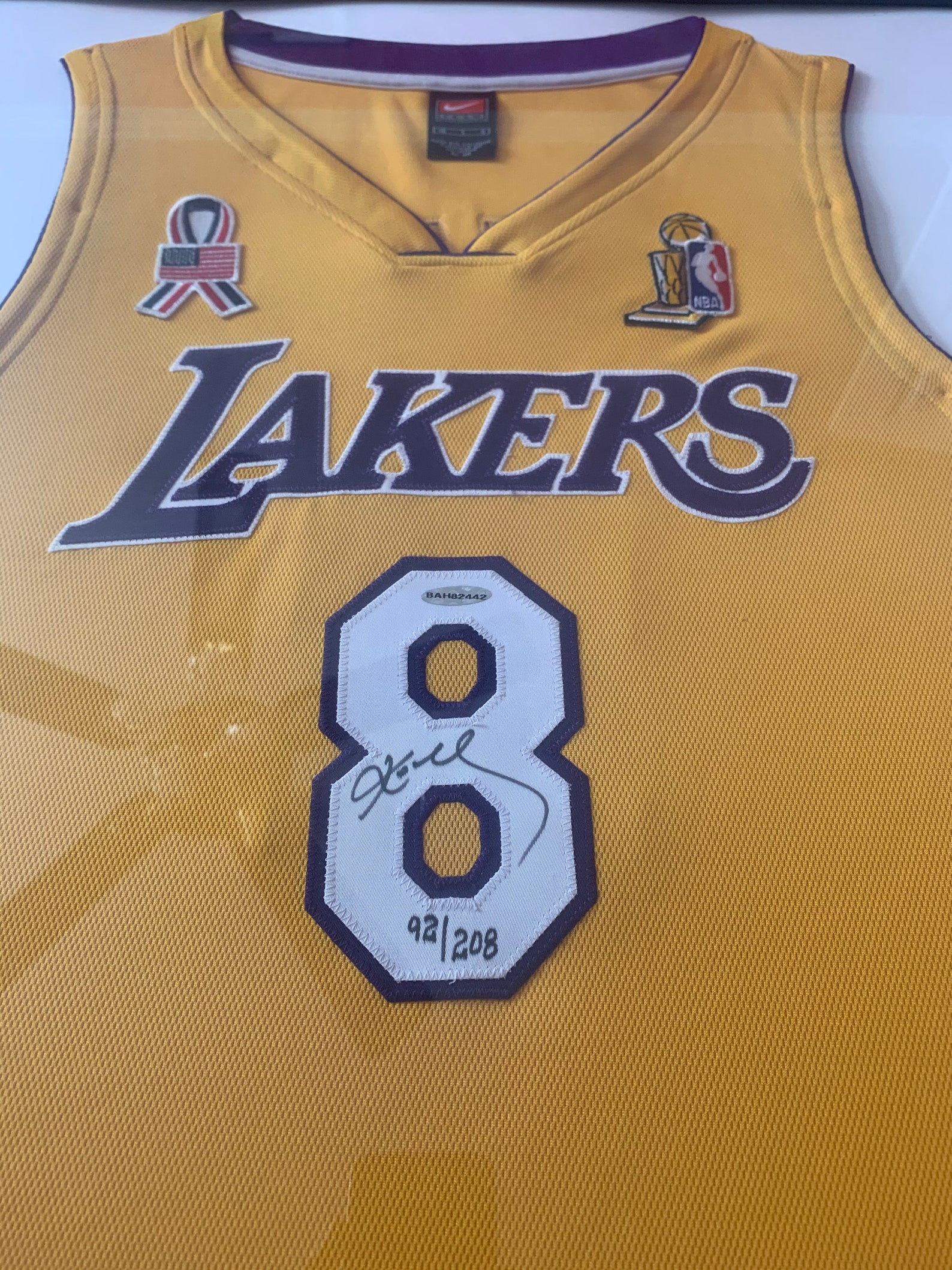 Framed Facsimile Autographed Kobe Bryant 33x42 #8 LA Reprint Laser Auto