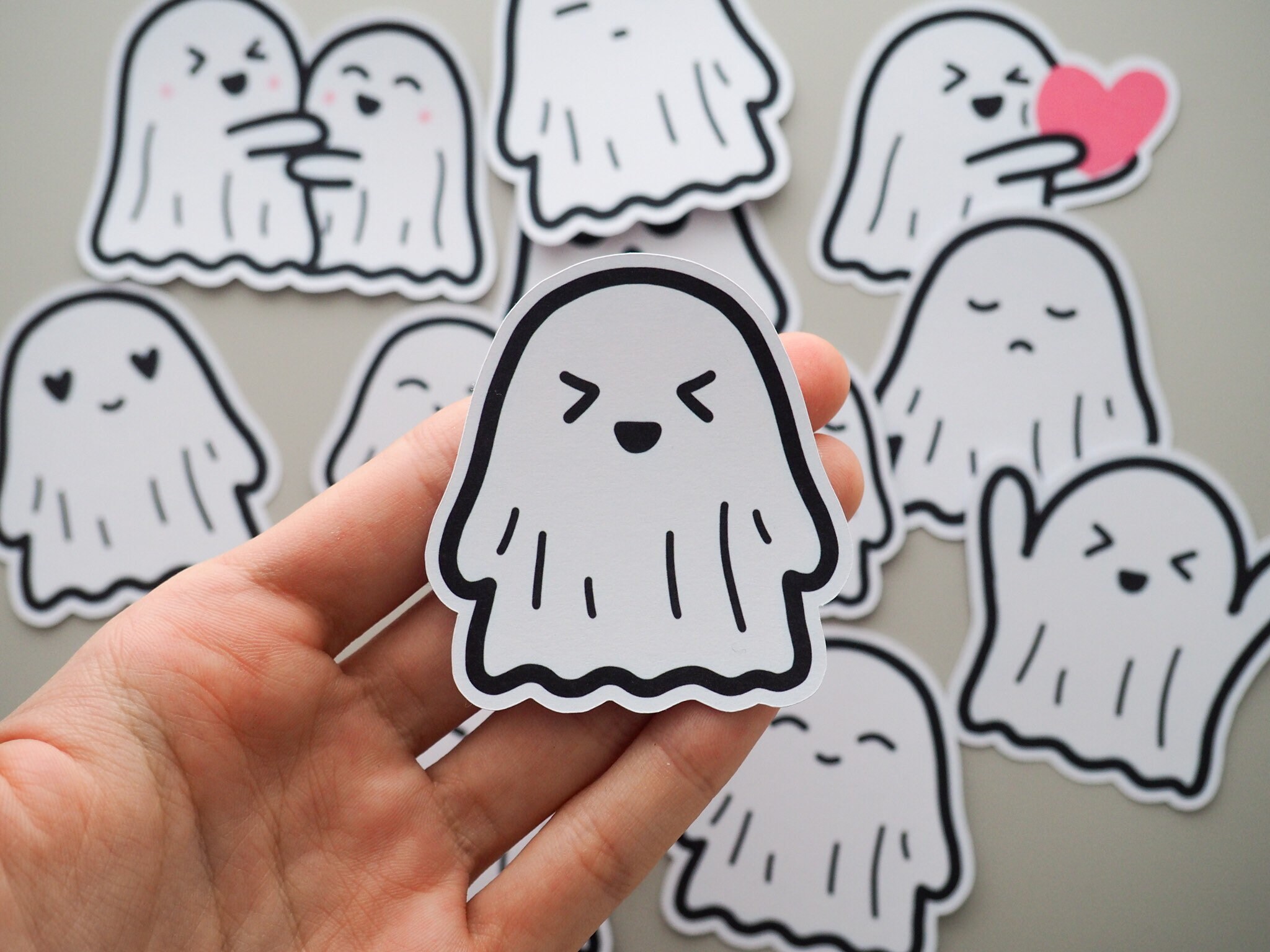 Ghosts Sticker Pack Matte Stickers Cute Handmade Diecut Decal Etsy