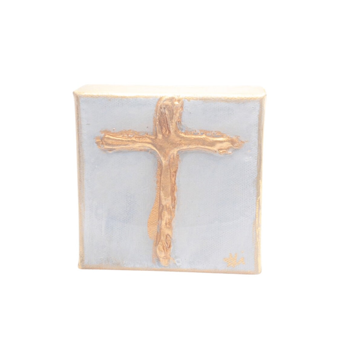 Gold Leaf Cross Mini Canvas Art Etsy