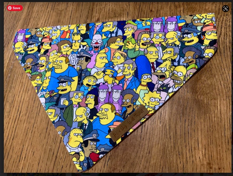 Hund Bandana �Simpson� Doppelseitige Limited Edition Etsy