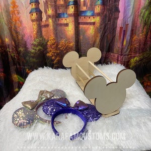 Magical Mouse Headband Holder Natural Wood • Headband Storage • WDW • Fabric Ear Holder