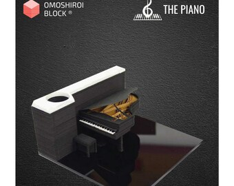 Omoshiroi Block Piano 3D Memo Pad with Pen Holder