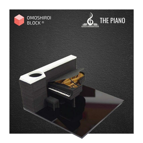 Omoshiroi Block Piano 3d Memo Pad With Pen Holder Etsy